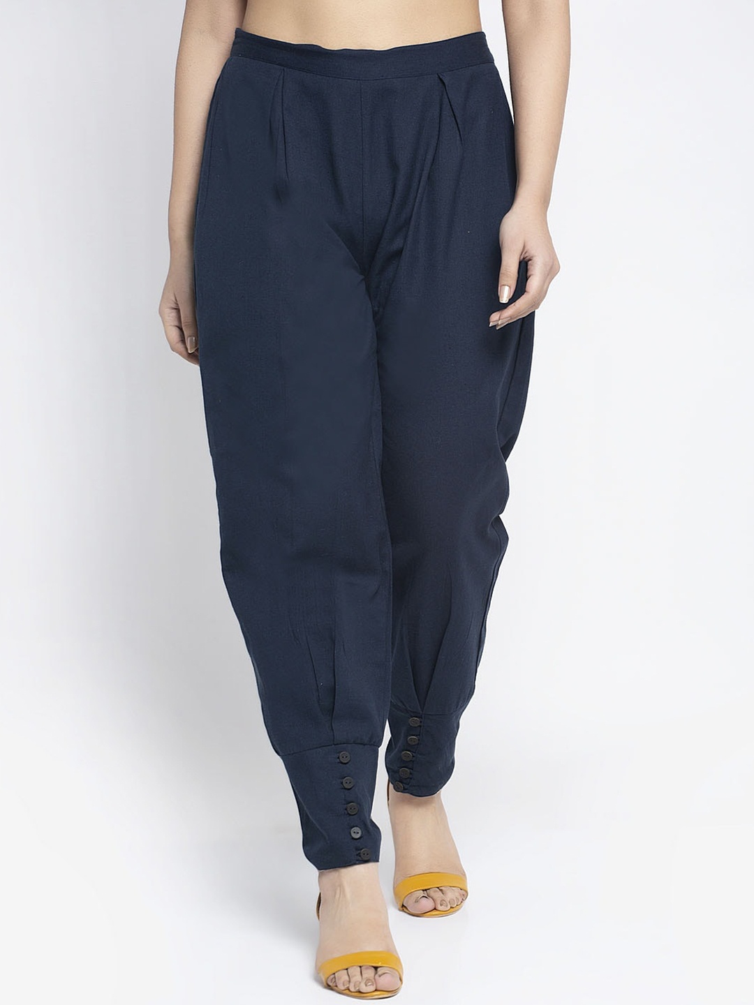 

Aujjessa Women Navy Blue Regular Fit Solid Jodhpuris Trousers