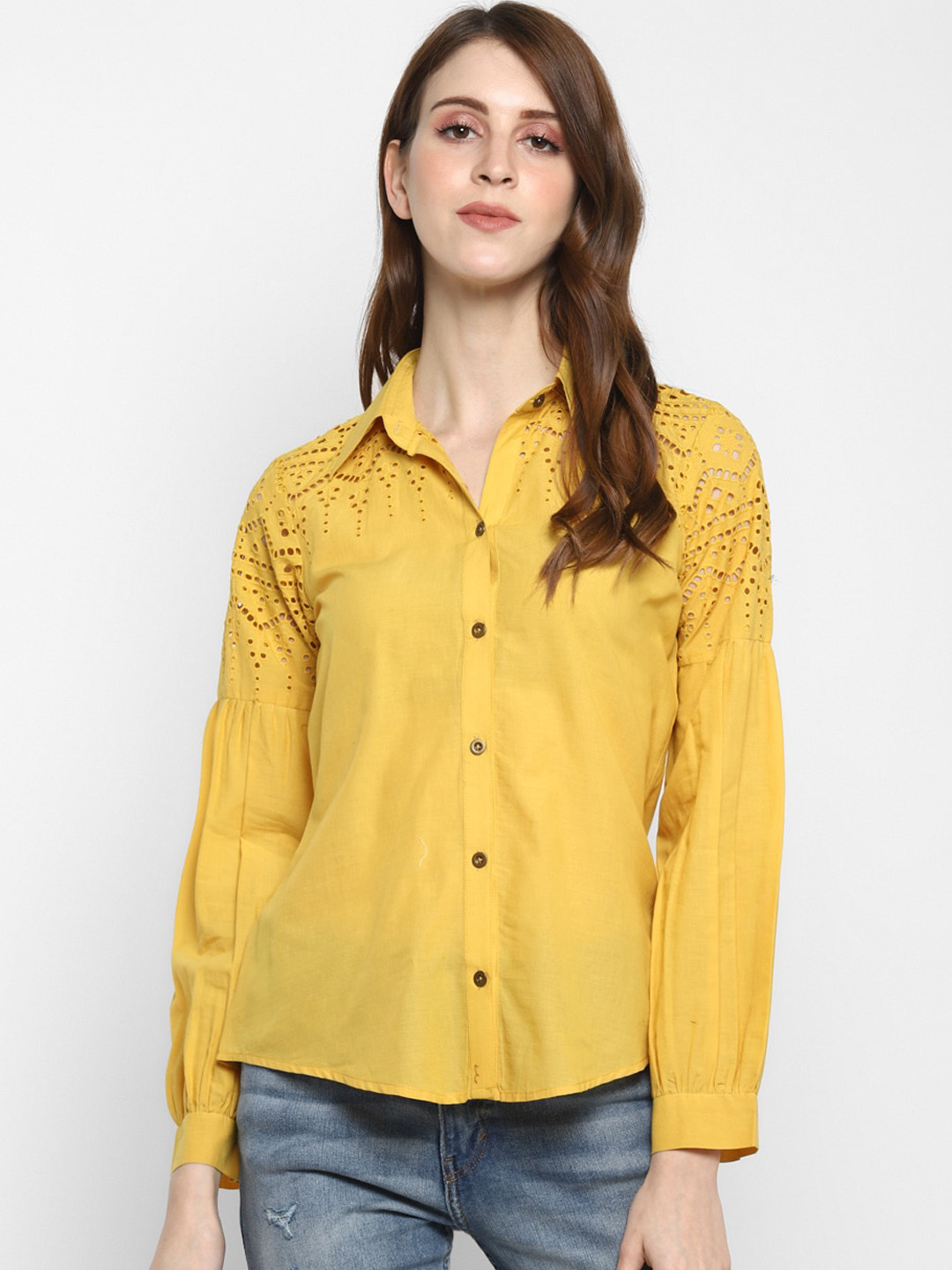 

Taurus Women Yellow Regular Fit Solid Casual Shirt