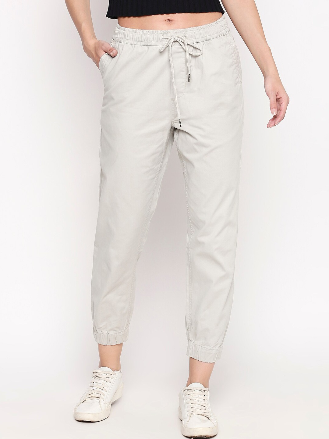

Honey by Pantaloons Women Grey Regular Fit Solid Joggers