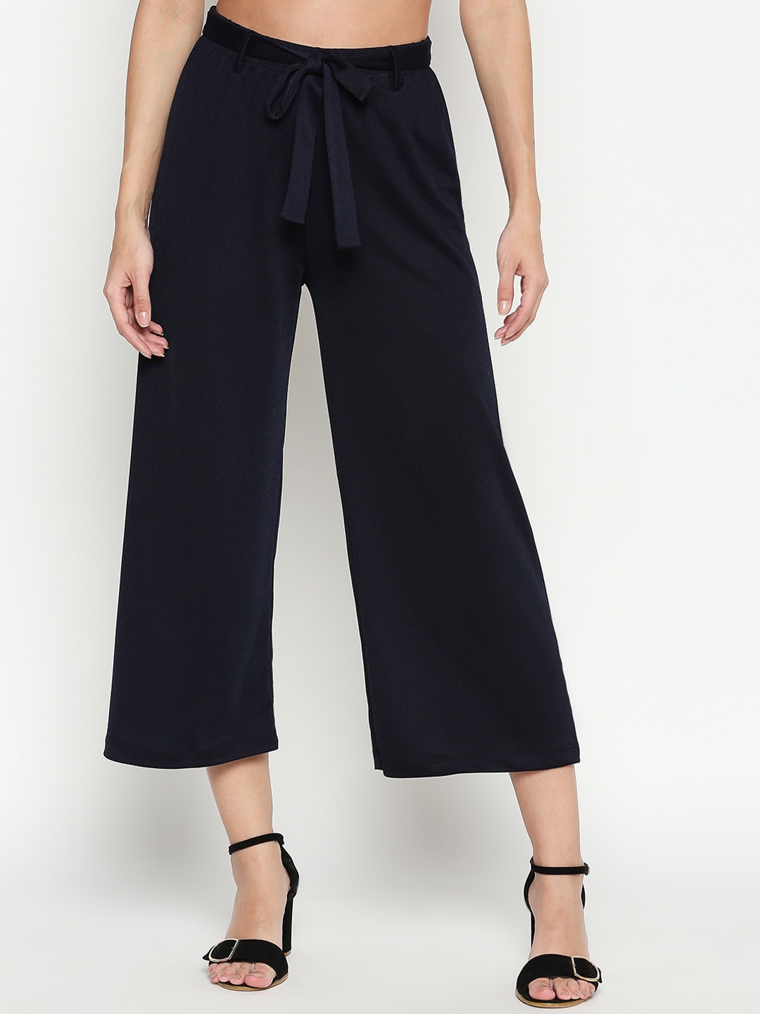 

Honey by Pantaloons Women Navy Blue Regular Fit Solid Culottes