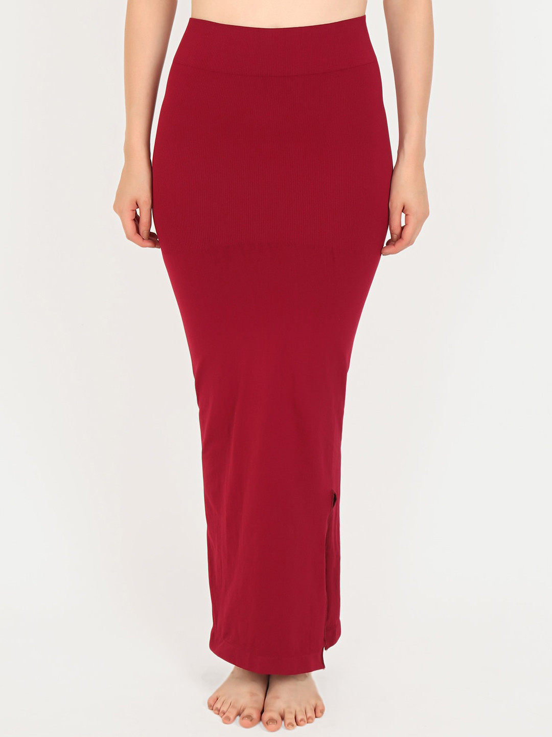 

Beau Design Women Maroon Solid Saree Shapewear