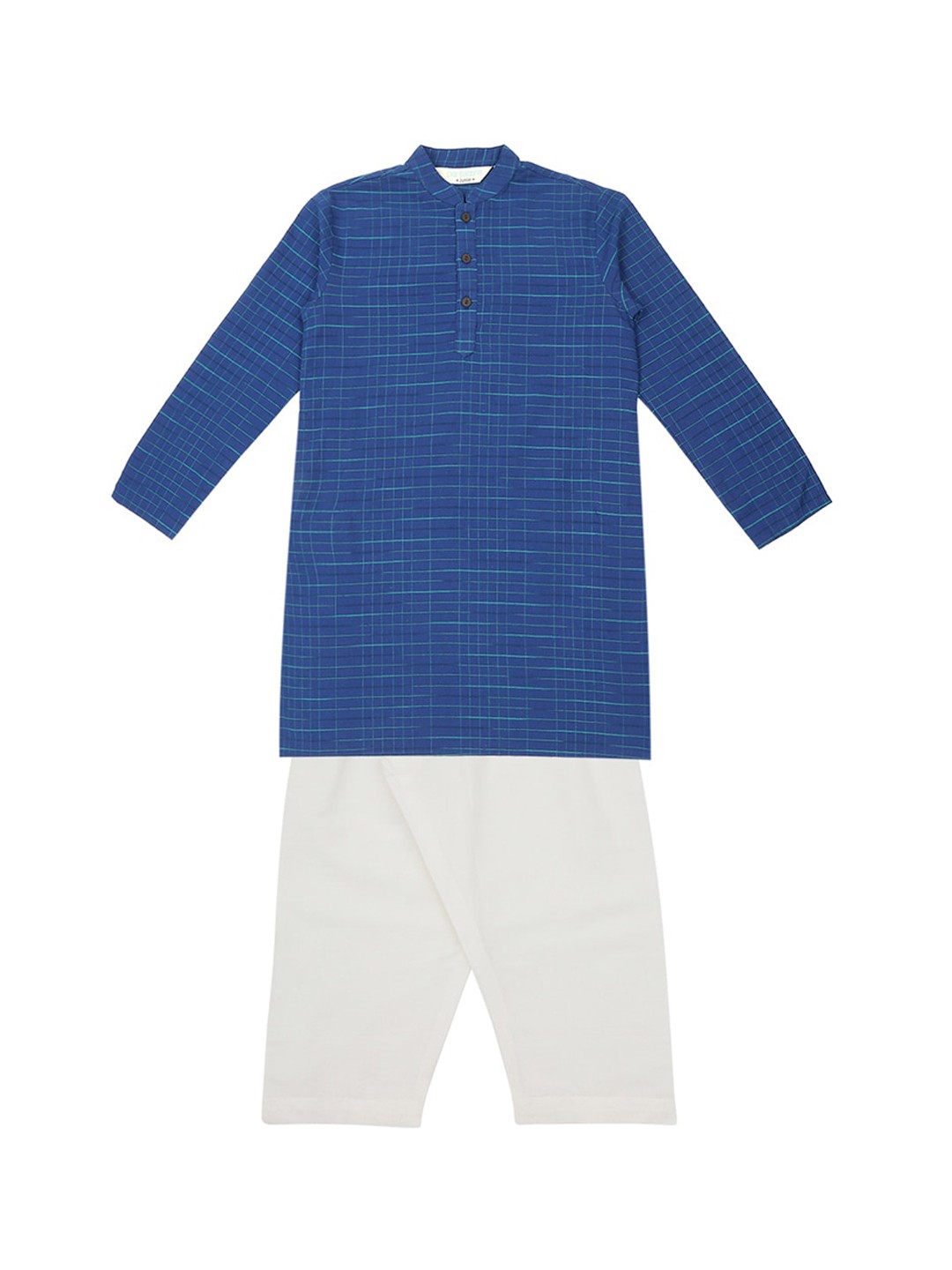 

indus route by Pantaloons Boys Blue & White Printed Kurta with Pyjamas