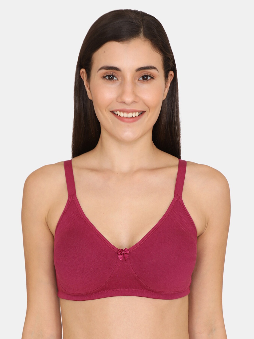 

Zivame Women Maroon Solid Non-Wired Non-Padded Everyday Bra RO00ROAP01EPURP