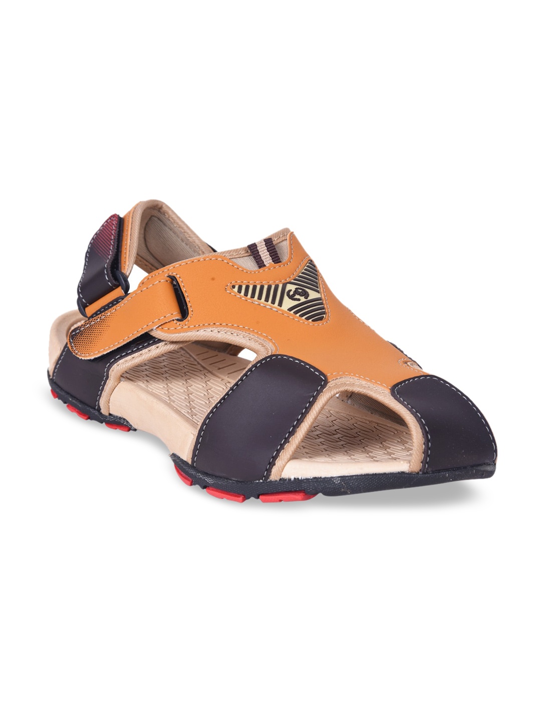 

IMPAKTO Men Colourblocked Sports Sandals With Velcro Closure, Beige
