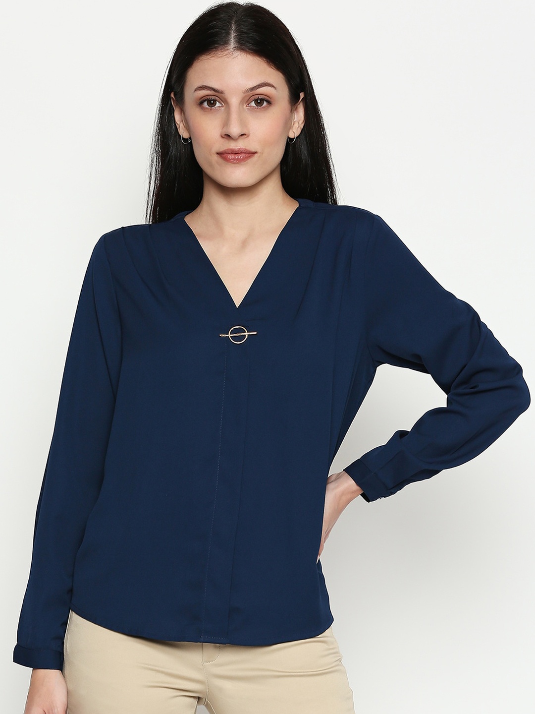 

Annabelle by Pantaloons Women Blue Solid Top