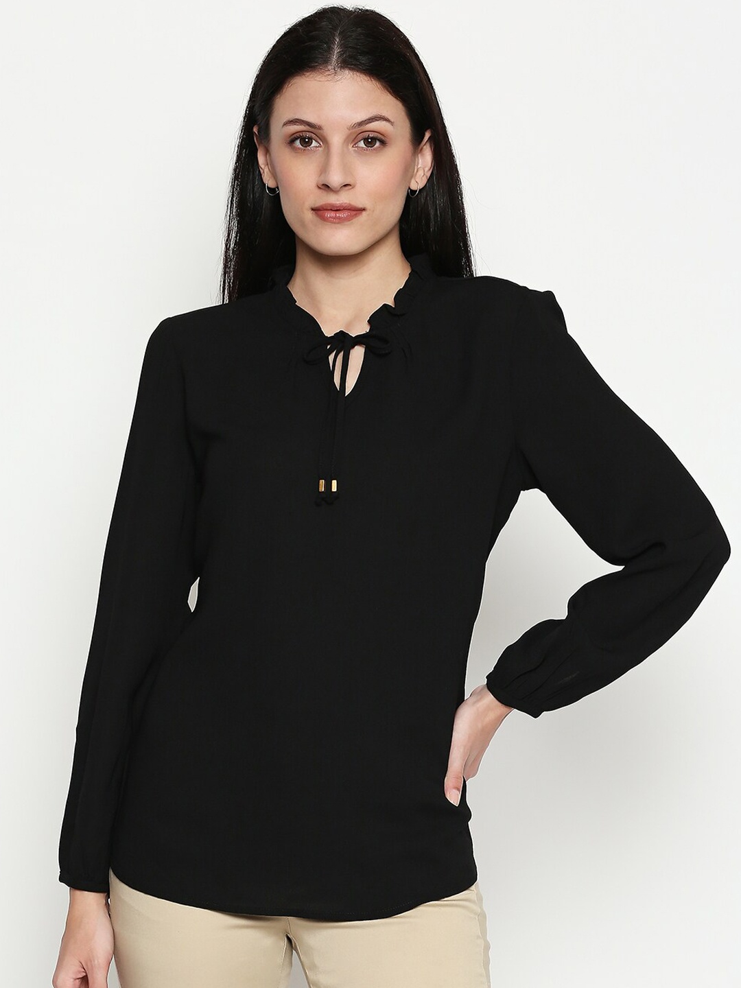 

Annabelle by Pantaloons Women Black Solid Top