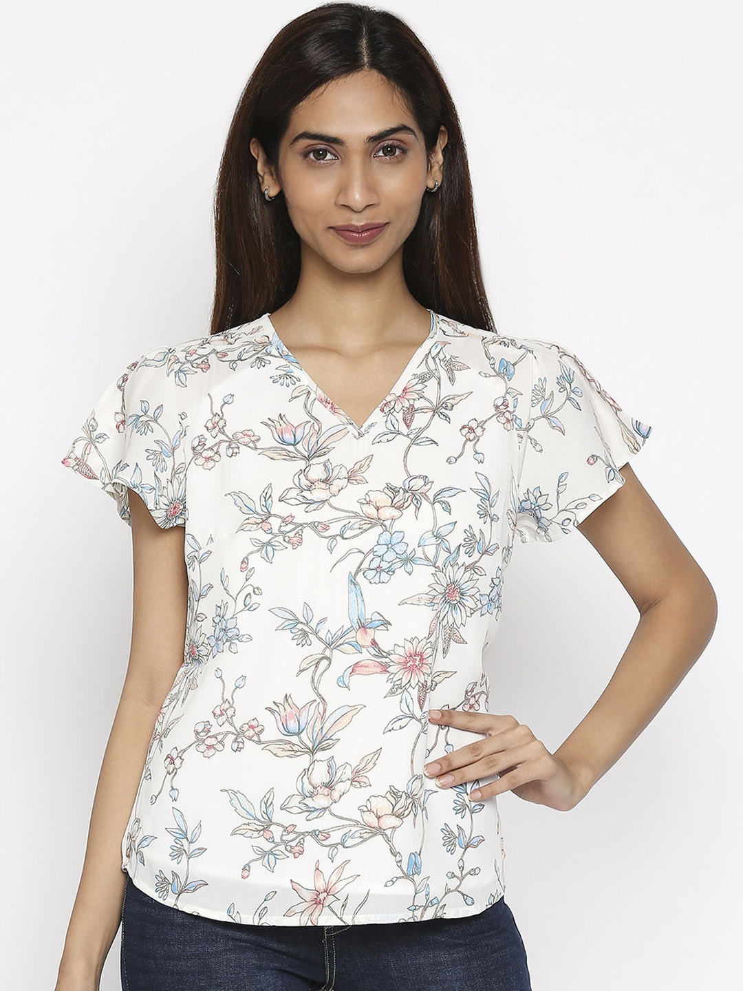 

Honey by Pantaloons Women White Printed Top