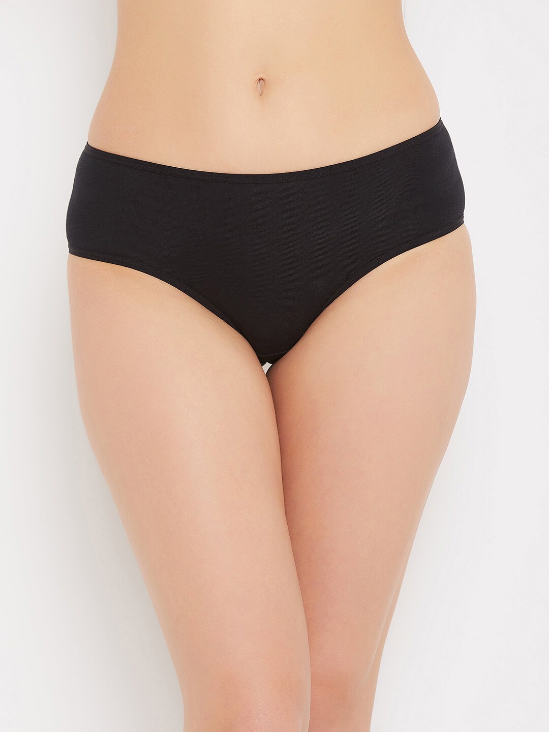 Clovia Women Black Solid Hipster Briefs PN3350T13