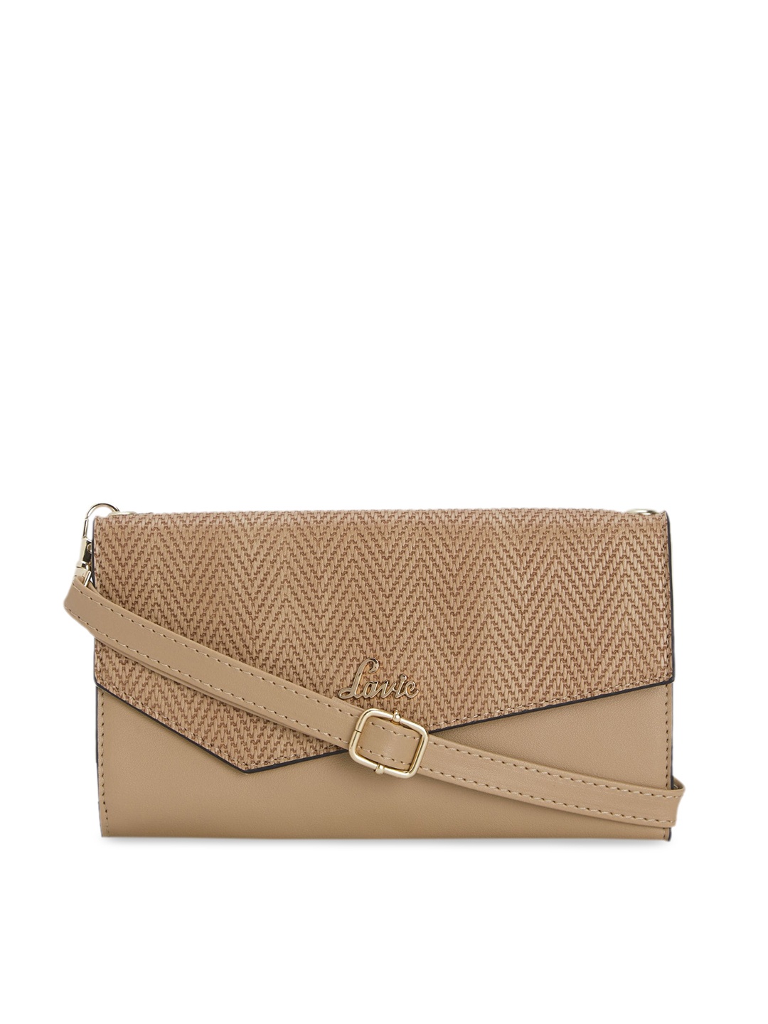 Lavie Women Beige Solid Two Fold Wallet