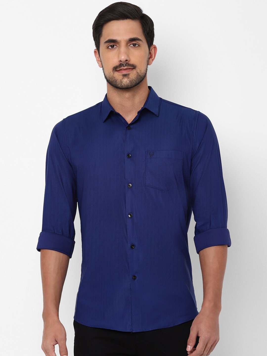 Allen Solly Men Blue Slim Fit Solid Casual Shirt