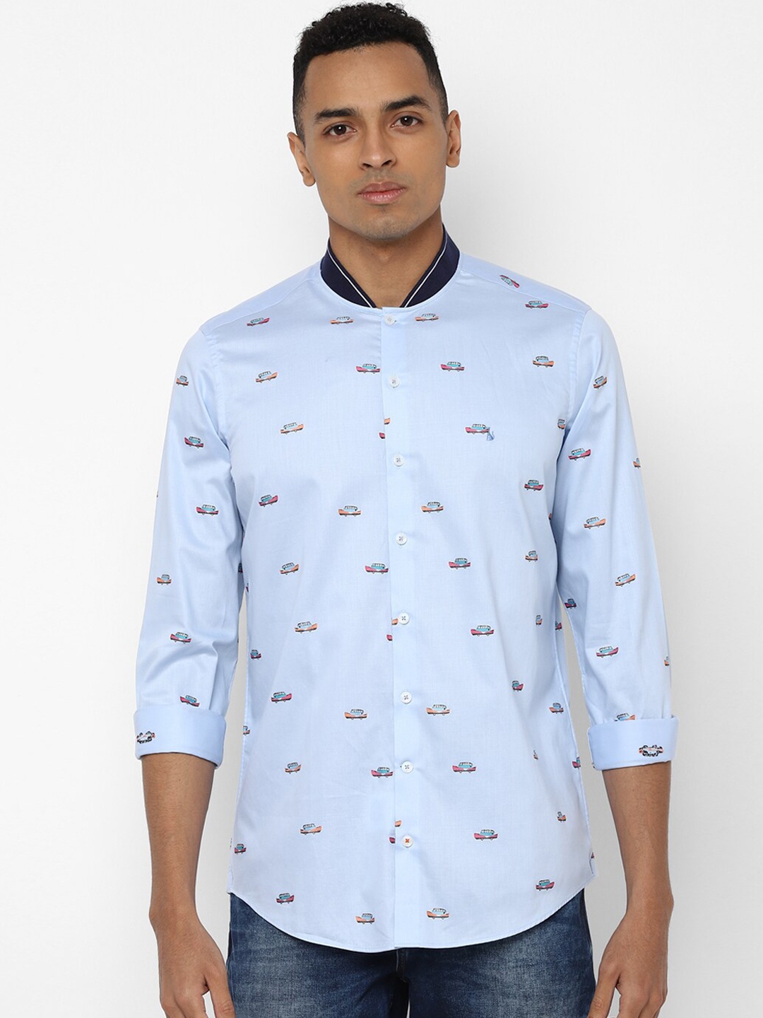 

SIMON CARTER LONDON Men Blue Slim Fit Printed Casual Shirt