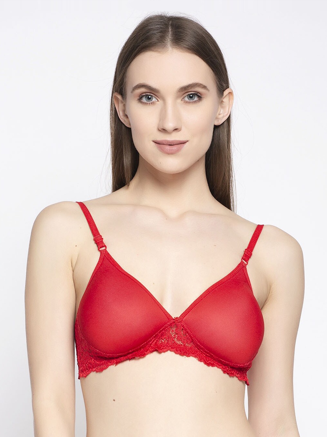 

PrettyCat Red Solid Lightly Padded T-shirt Bra PC-BR-6025