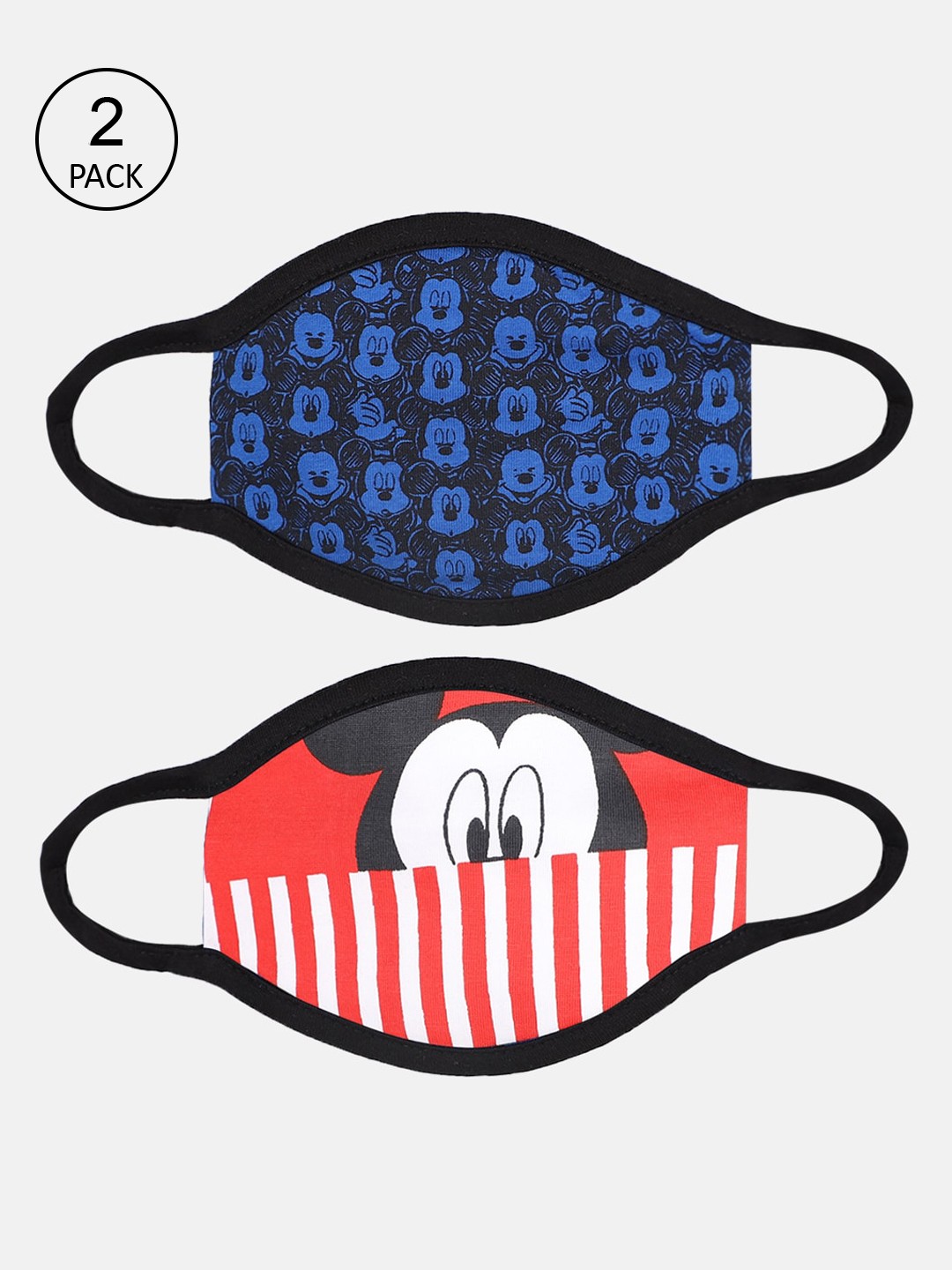 

Kids Ville Mickey & Friends Printed Pack Of 2 3-Ply Reusable Cloth Mask For Boys, Red