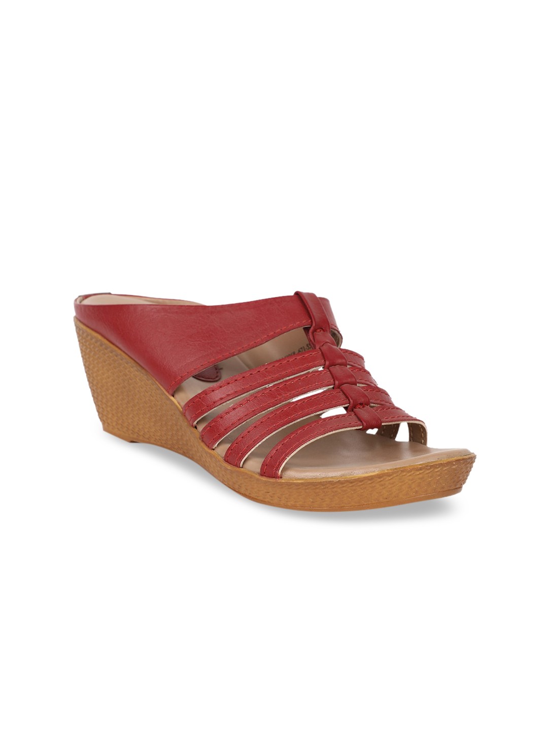 

Bata Women Red Solid Sandals