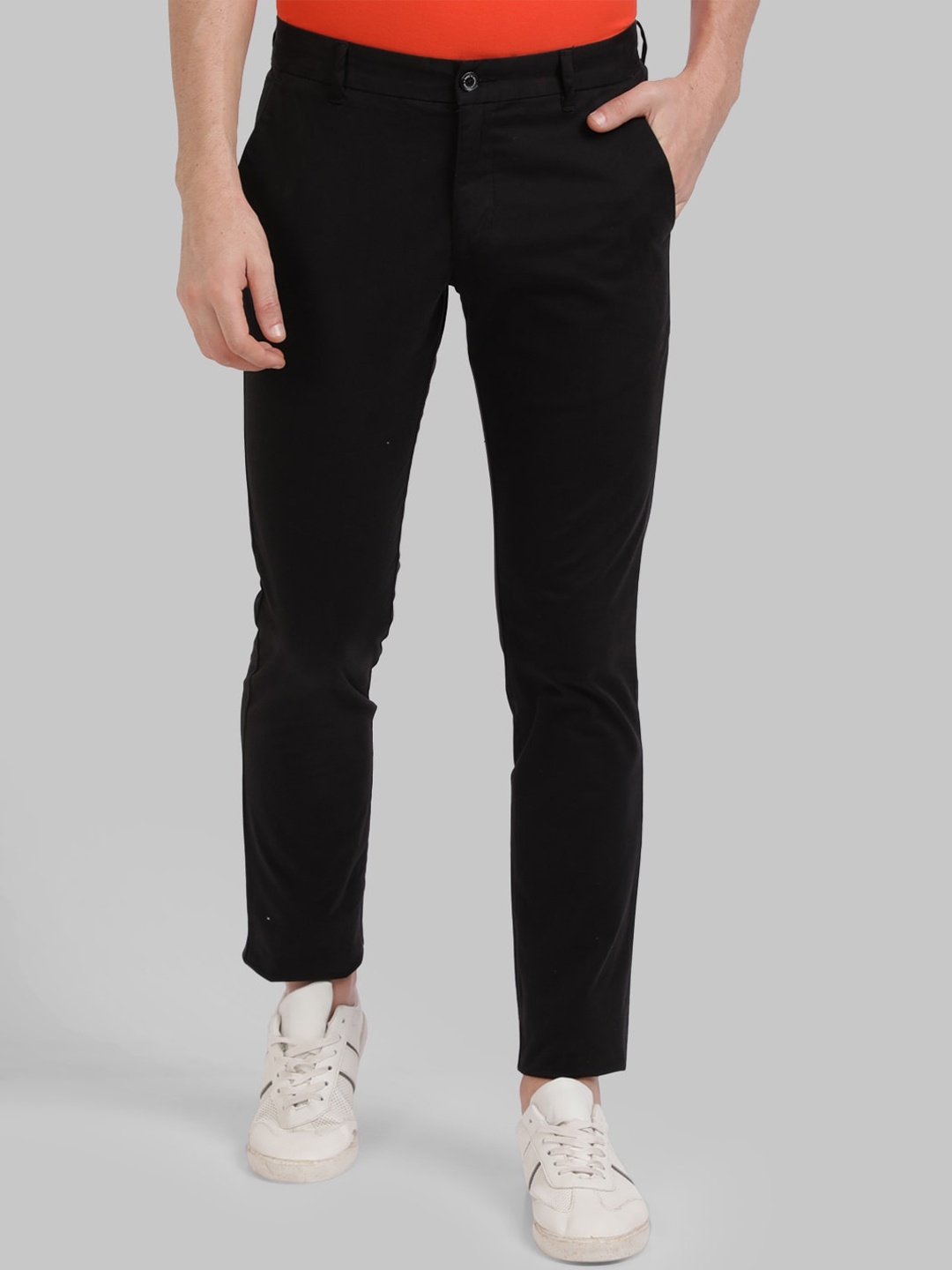 

Parx Men Black Slim Fit Solid Regular Trousers