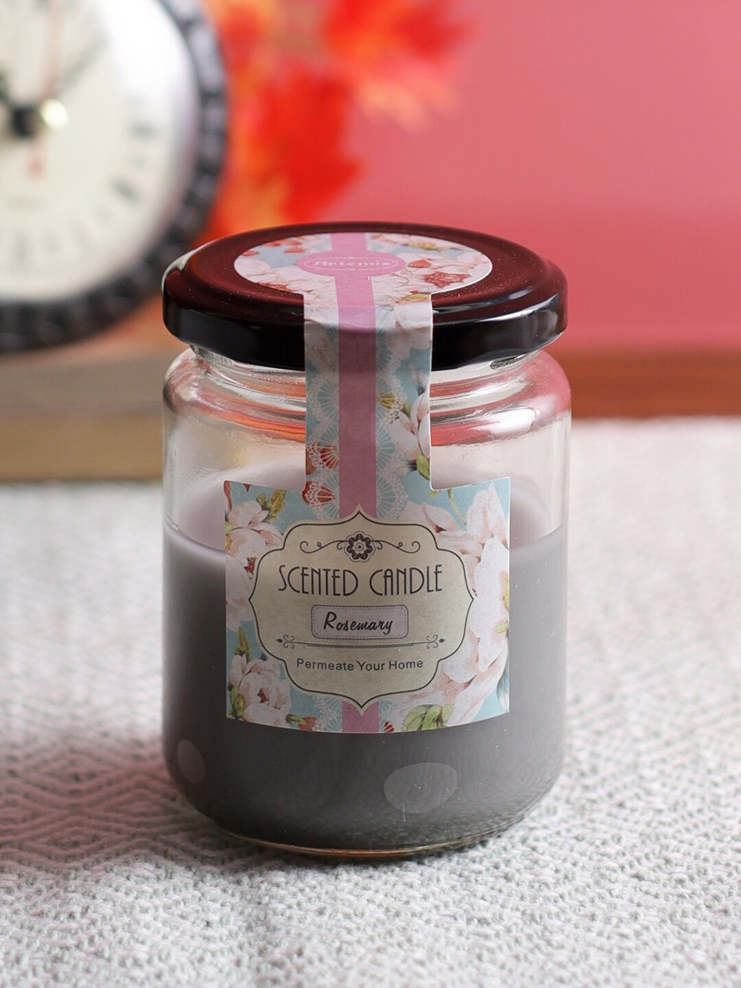 

Aapno Rajasthan Grey Mimosa Scented Round Glass Jar Candle