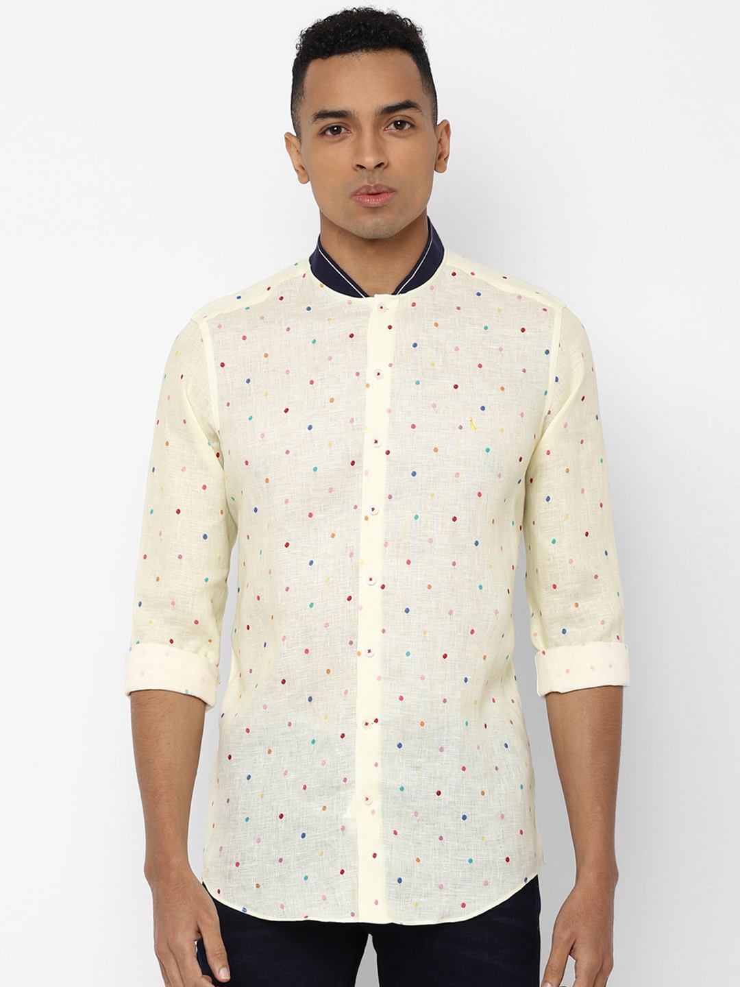

SIMON CARTER LONDON Men Yellow Slim Fit Printed Casual Shirt