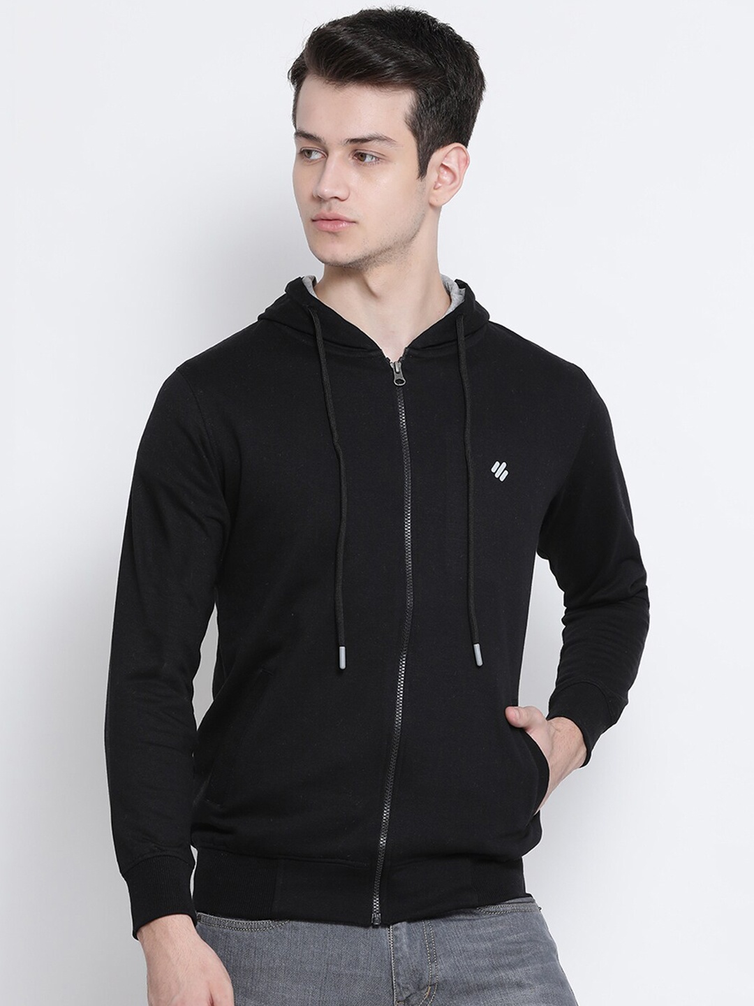 

ONN Men Black Solid Sweatshirt