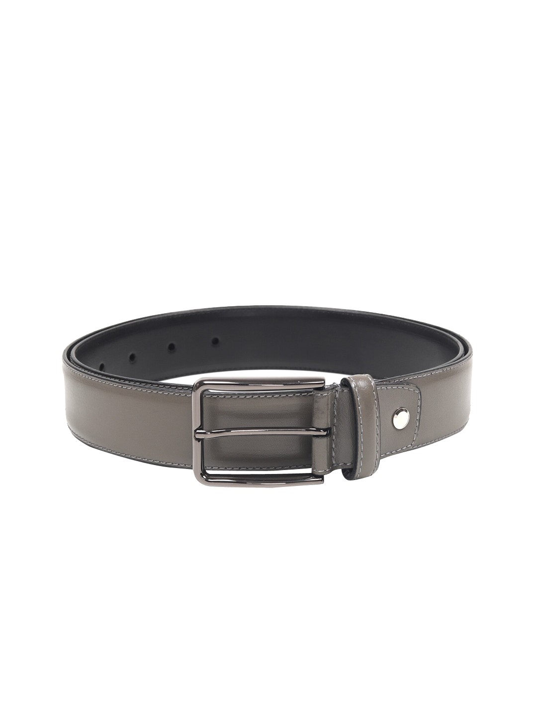 

Da Milano Men Grey Solid Leather Belt
