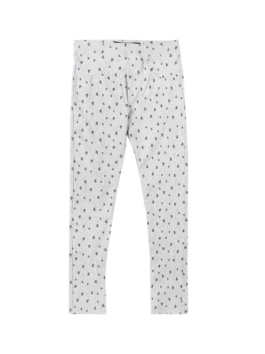 

KLOTTHE Girls Grey Printed Skinny Fit Treggings