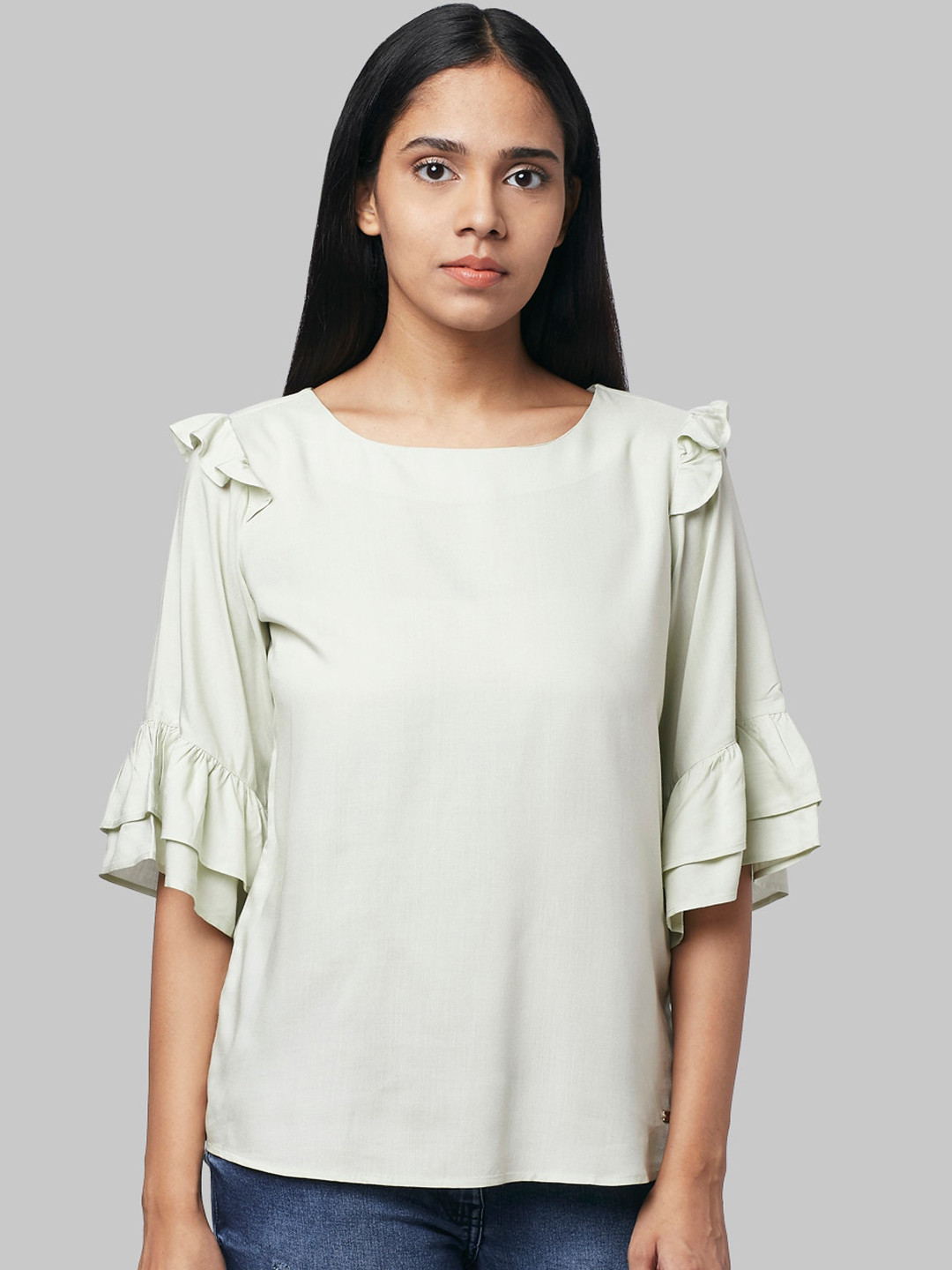 

Park Avenue Woman Green Solid Top