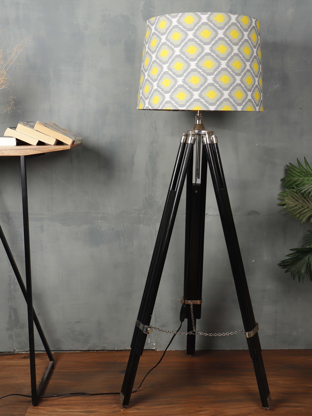 

Grated Ginger Yellow & Grey Printed Lamp Shade