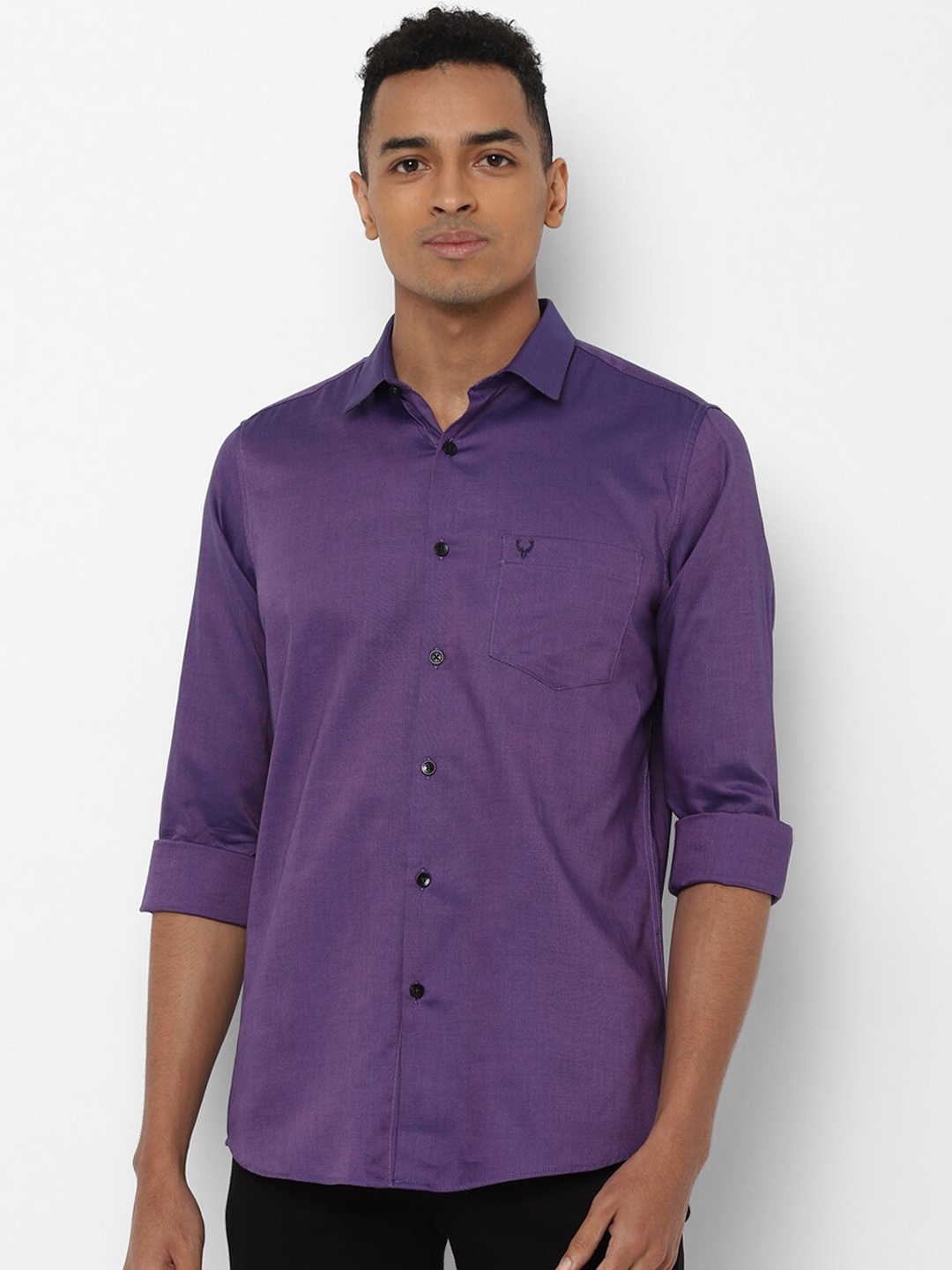 

Allen Solly Men Purple Slim Fit Solid Casual Shirt