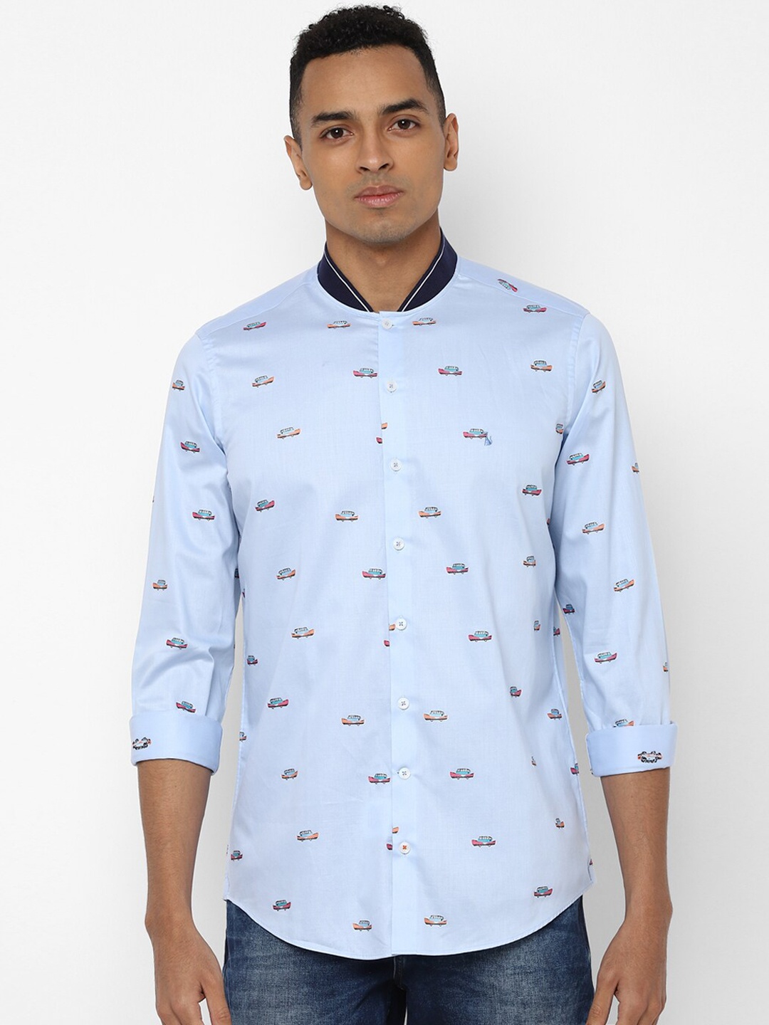 

SIMON CARTER LONDON Men Blue Slim Fit Printed Casual Shirt