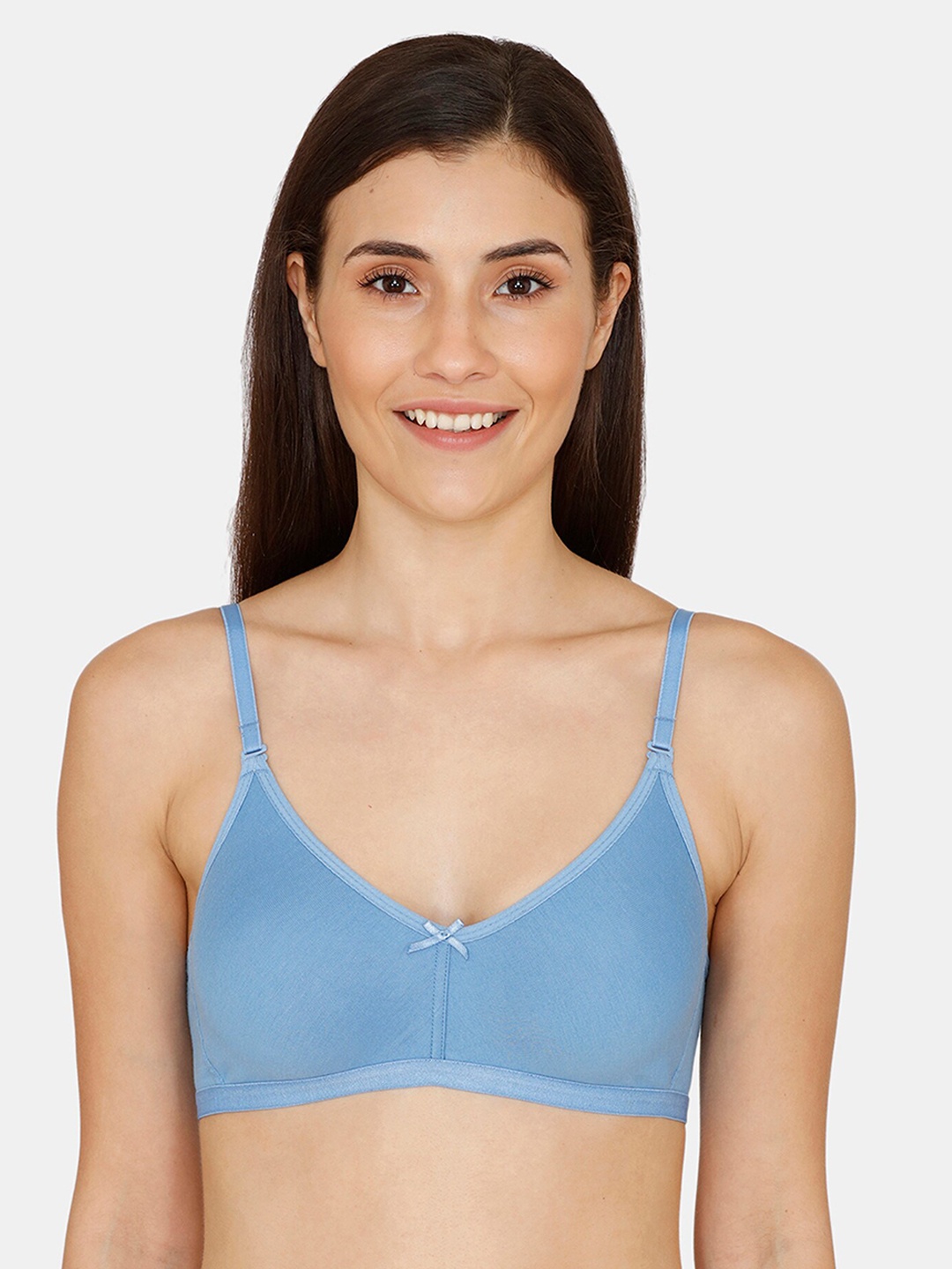 

Rosaline by Zivame Blue Solid Non-Padded T-shirt Bra ZI1885CORE0