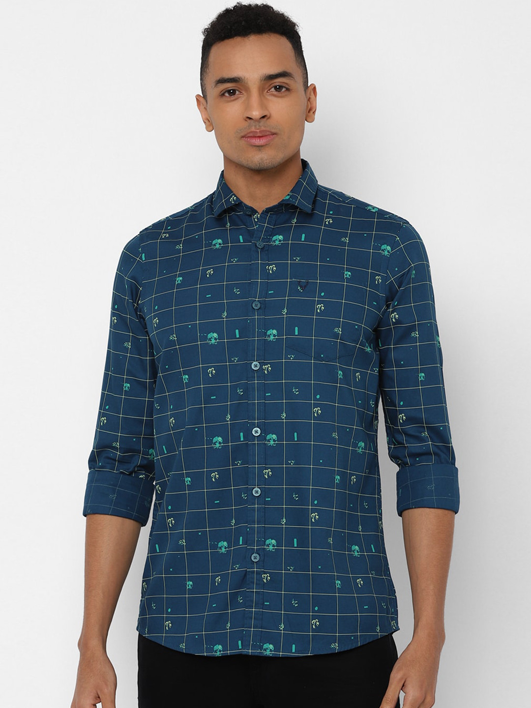 

Allen Solly Sport Men Blue Regular Fit Checked Casual Shirt