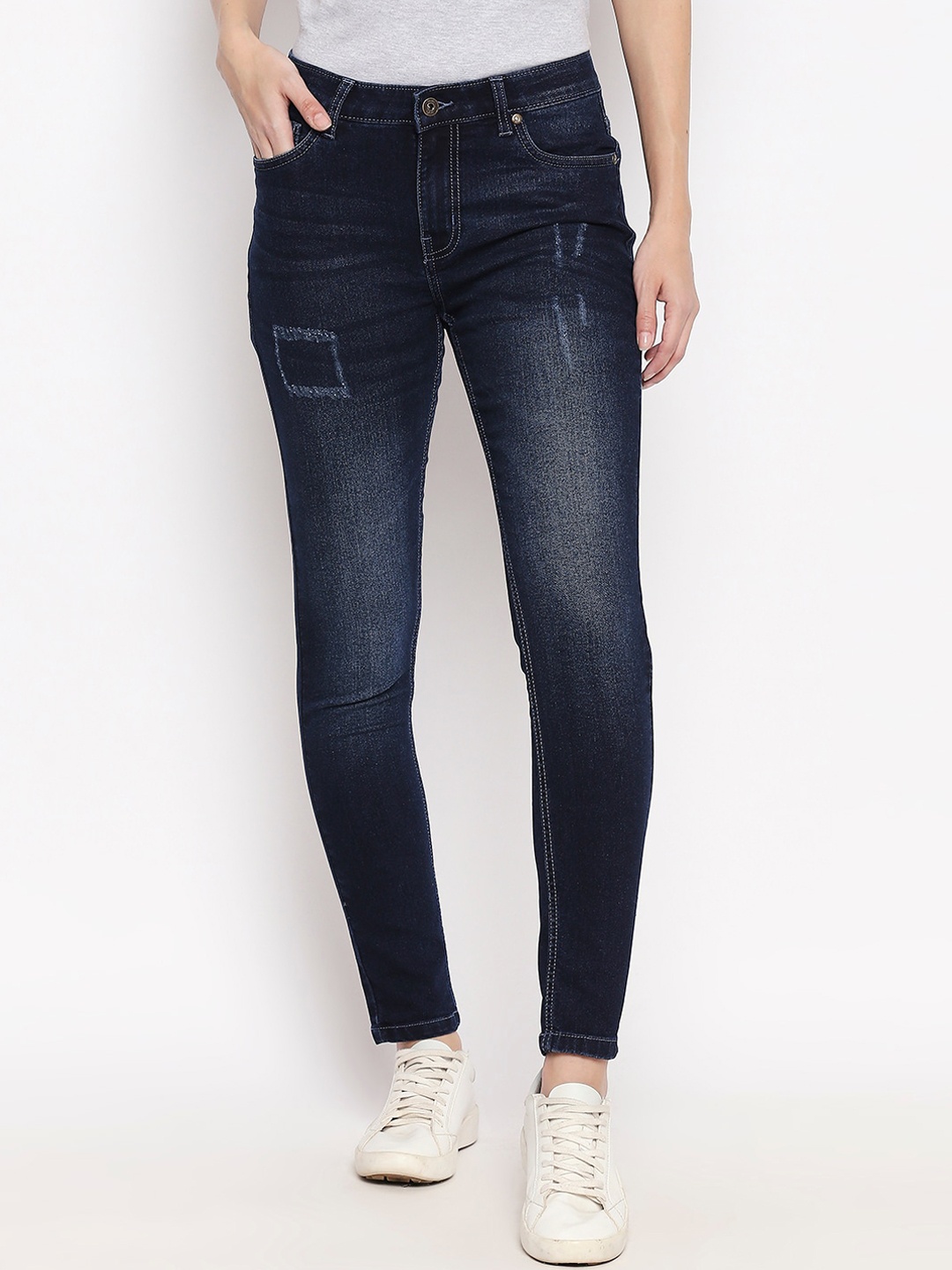 People Women Blue Skinny Fit Jeans