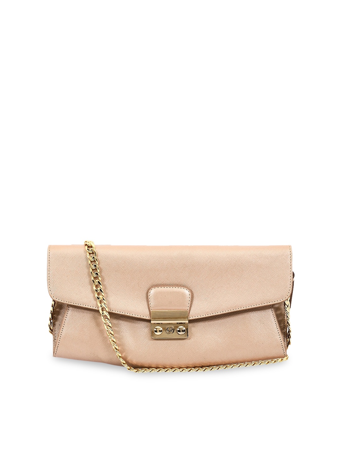 

Eske Rose Pink Solid Envelope Leather Clutch