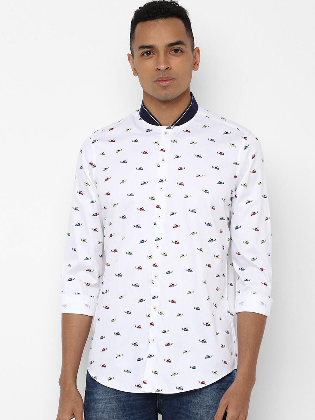 

SIMON CARTER LONDON Men White Slim Fit Printed Casual Shirt