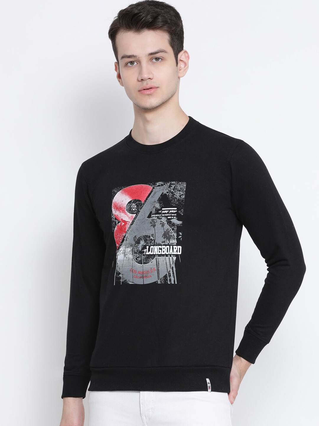 ONN Men Black Printed Sweatshirt