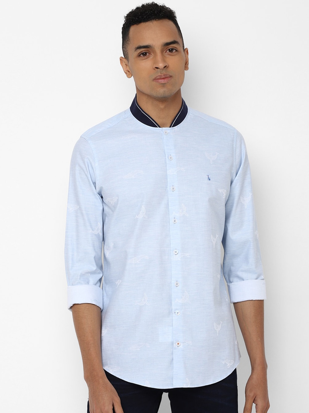 

SIMON CARTER LONDON Men Blue Slim Fit Solid Casual Shirt