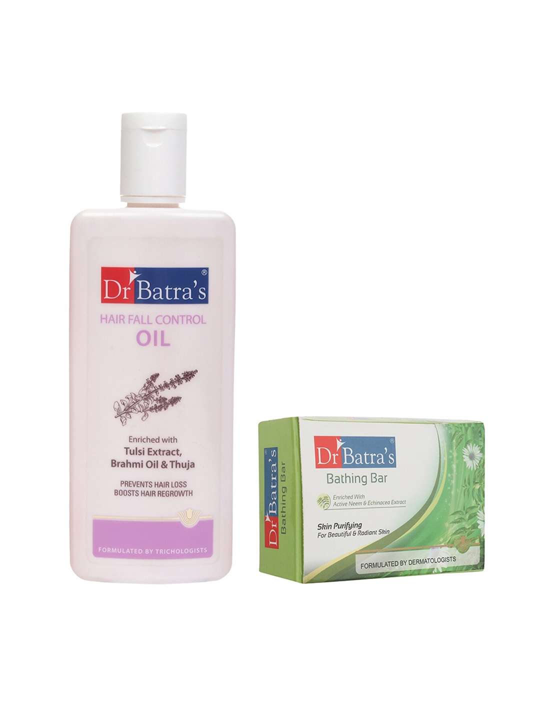 

Dr. Batras Hair Fall Control Oil & Skin Purifying Bathing Bar, Brown