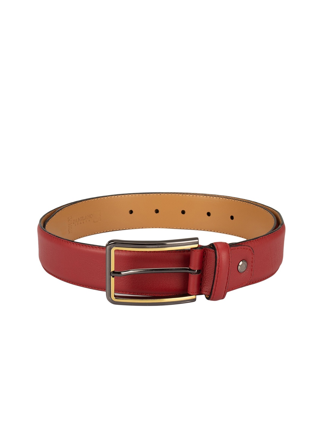 

Da Milano Men Red Solid Leather Belt