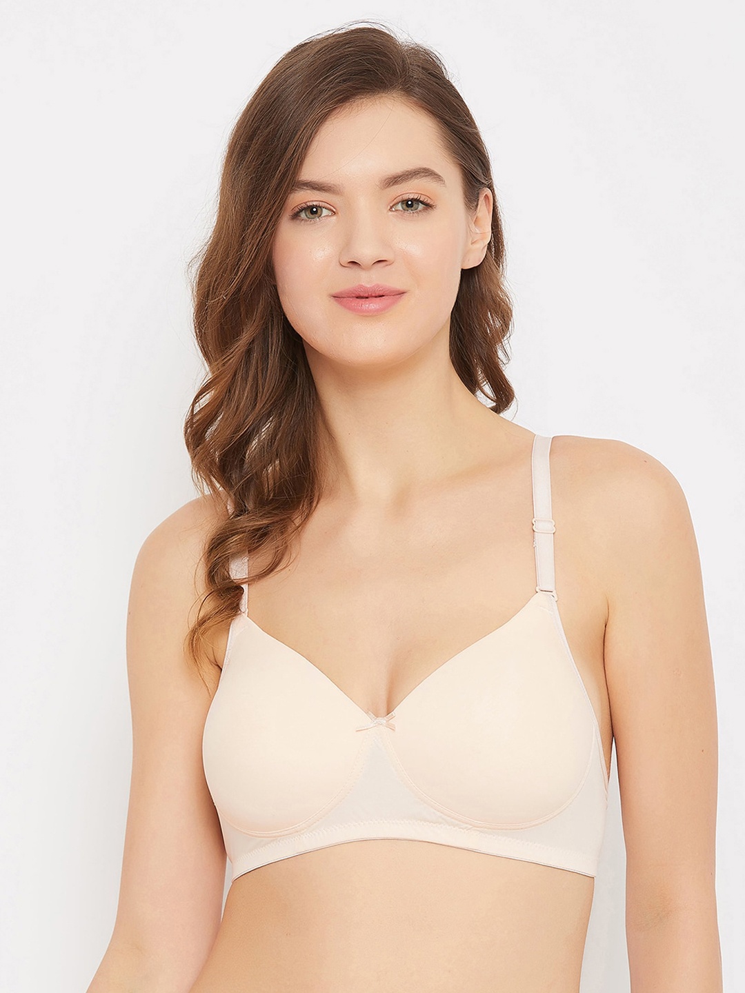 

Clovia Beige Solid Lightly Padded T-shirt Bra BR0738U24