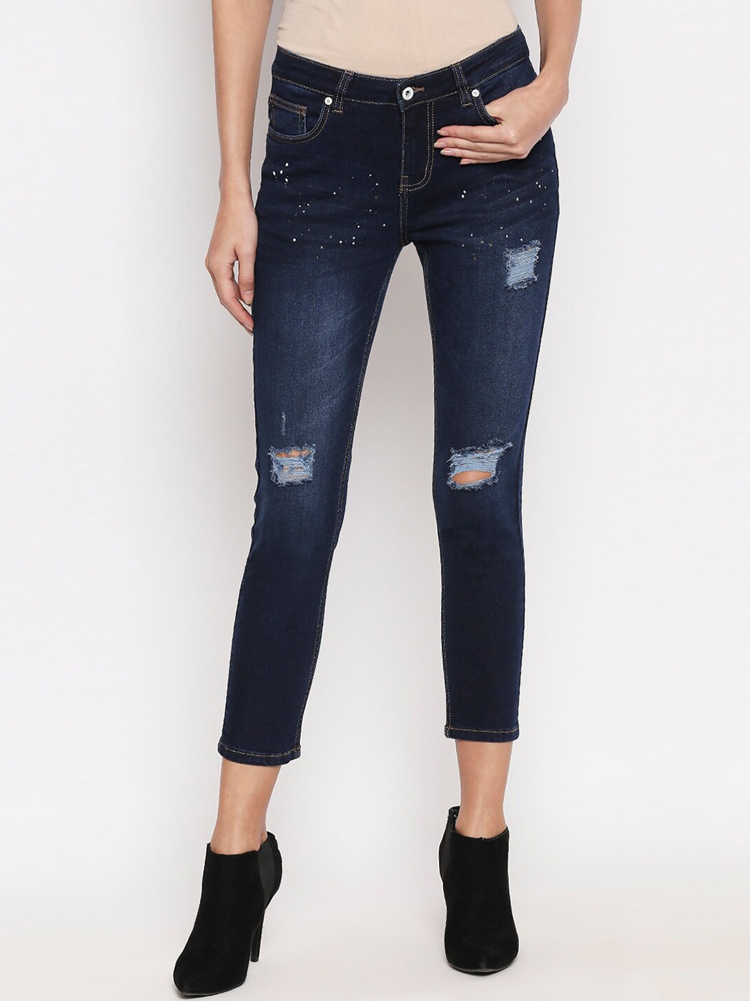 People Women Blue Skinny Fit Jeans