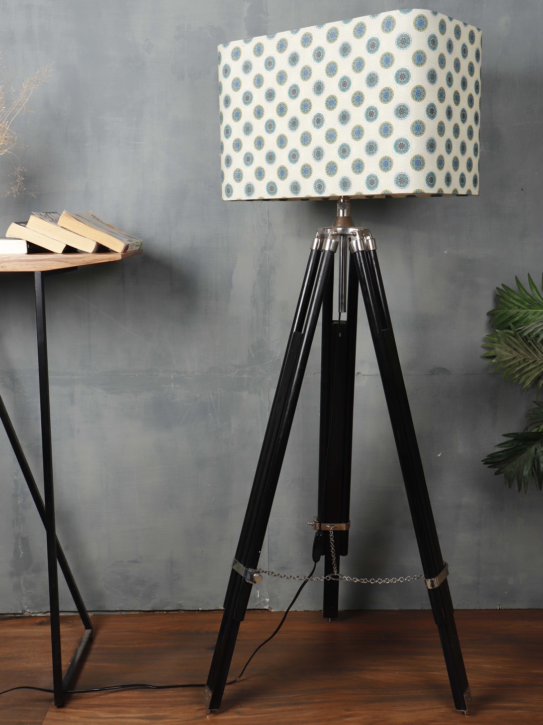 

Grated Ginger Green & Beige Printed Contemporary Bedside Lamp Shade