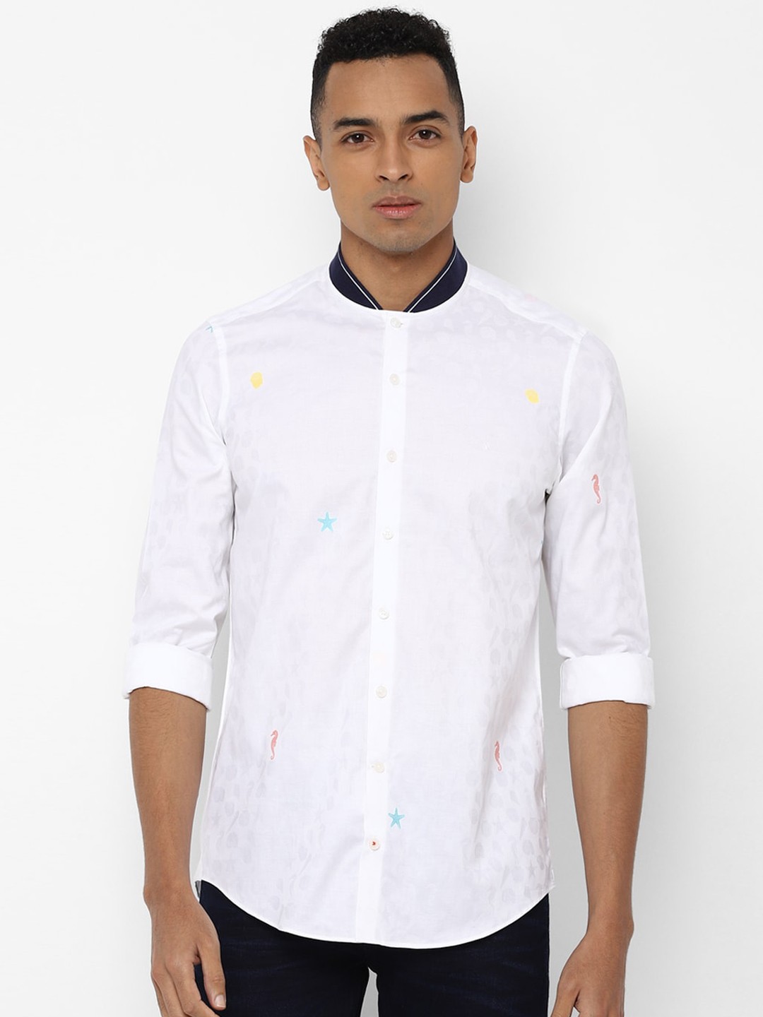 

SIMON CARTER LONDON Men White Slim Fit Solid Casual Shirt