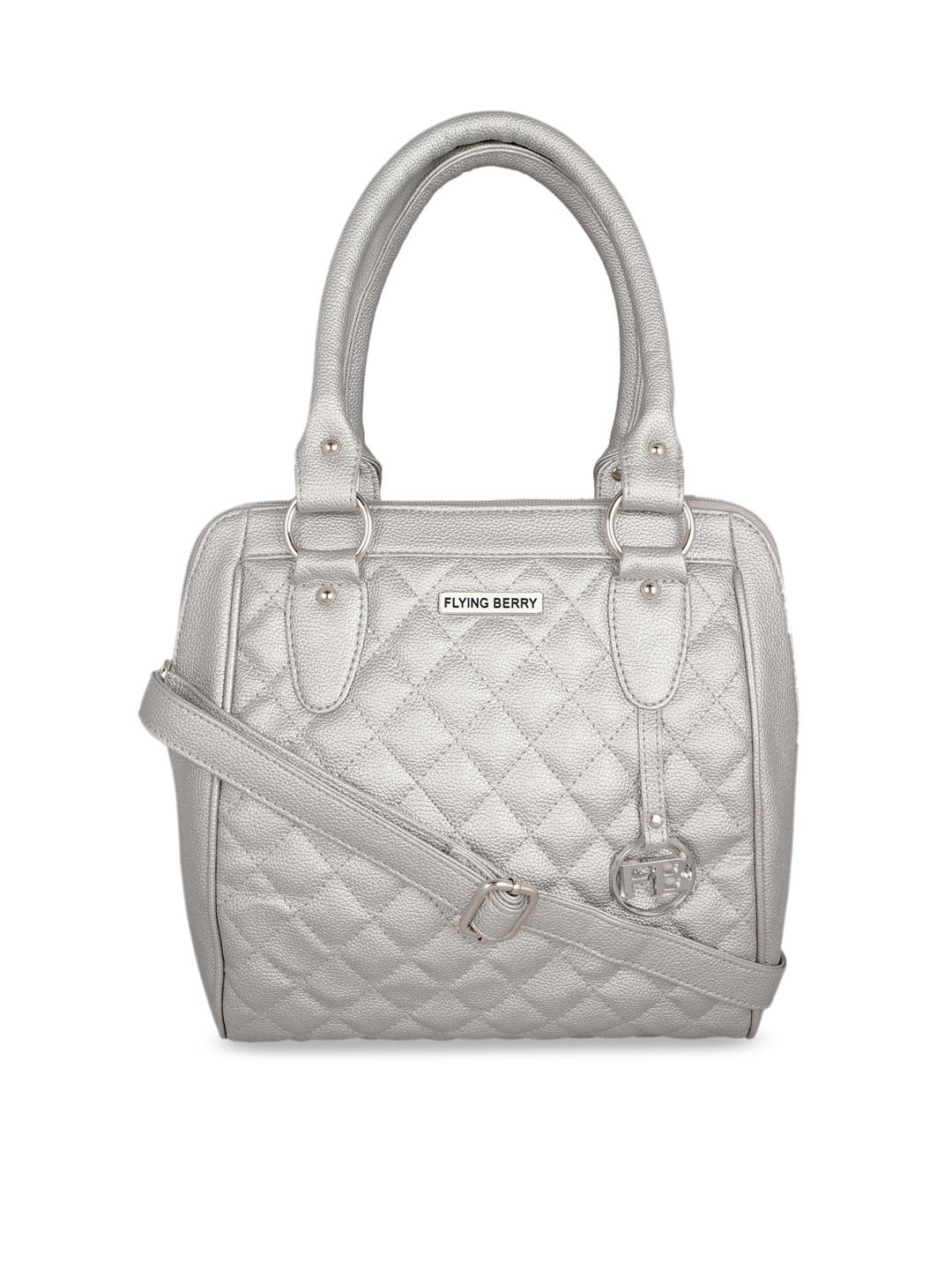 

FLYING BERRY Silver-Toned Solid Handheld Bag