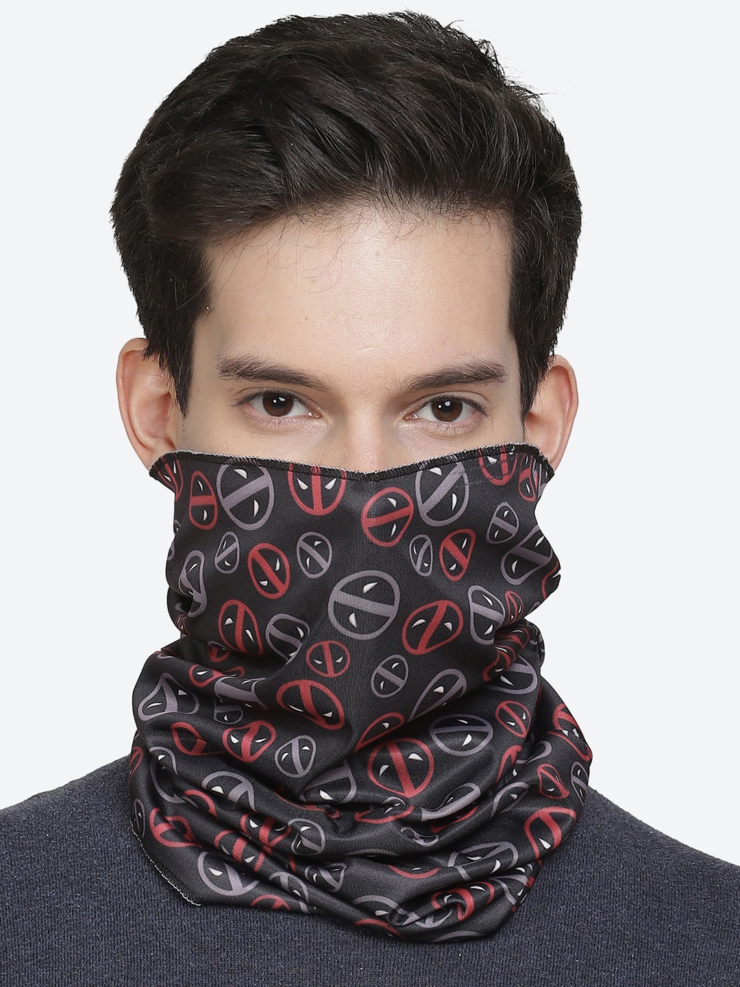 

Free Authority Men Black & Grey Dead Pool Print Neck Gaiter