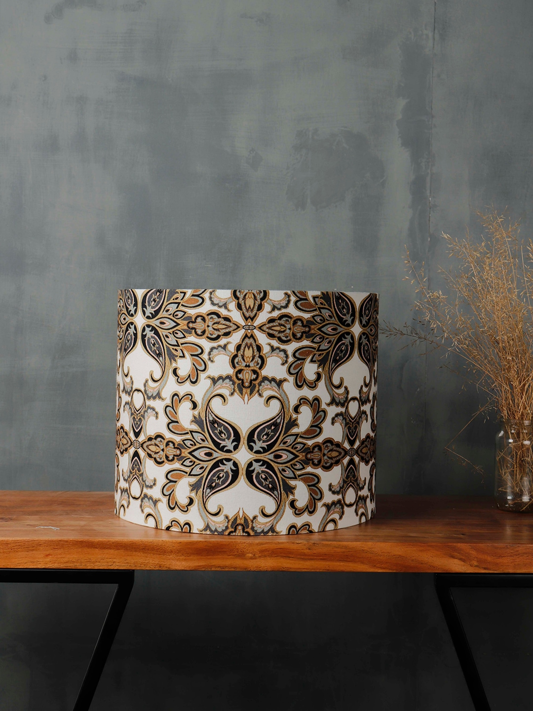 

Grated Ginger Brown & White Printed Bedside Contemporary Lamp Shade