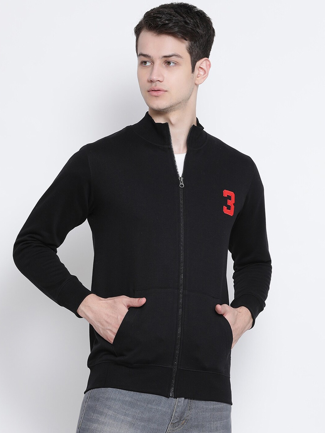

ONN Men Black Solid Sweatshirt