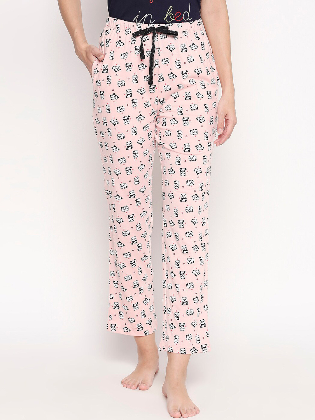 

Dreamz by Pantaloons Women Pink Panda Print Lounge Pants