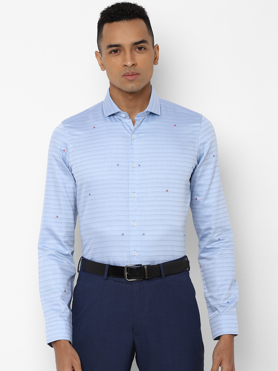 

SIMON CARTER LONDON Men Blue Slim Fit Striped Casual Shirt