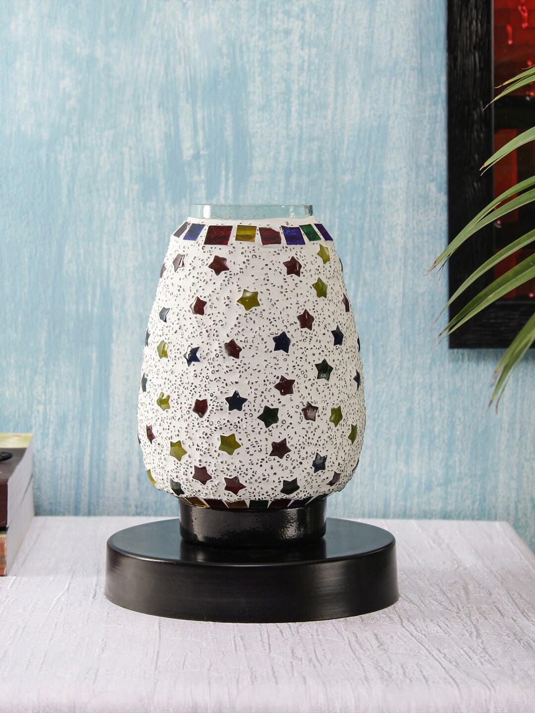 

Devansh White & Black Star Mosaic Glass Novelty Table Lamp