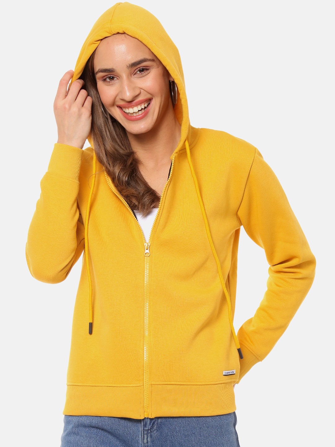 

Campus Sutra Women Mustard Solid Sweatshirt