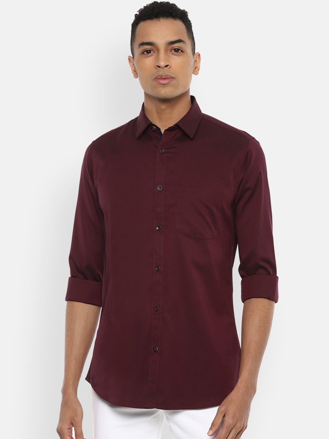 

Van Heusen Sport Men Maroon Slim Fit Solid Casual Shirt
